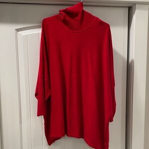 Women's Red Turtleneck Sweater